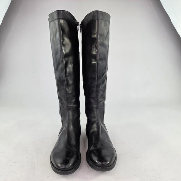 AGL Attilio Giusti Leombruni Knee High Zip US 9.5 Black Leather Riding Boots - Picture 2 of 11